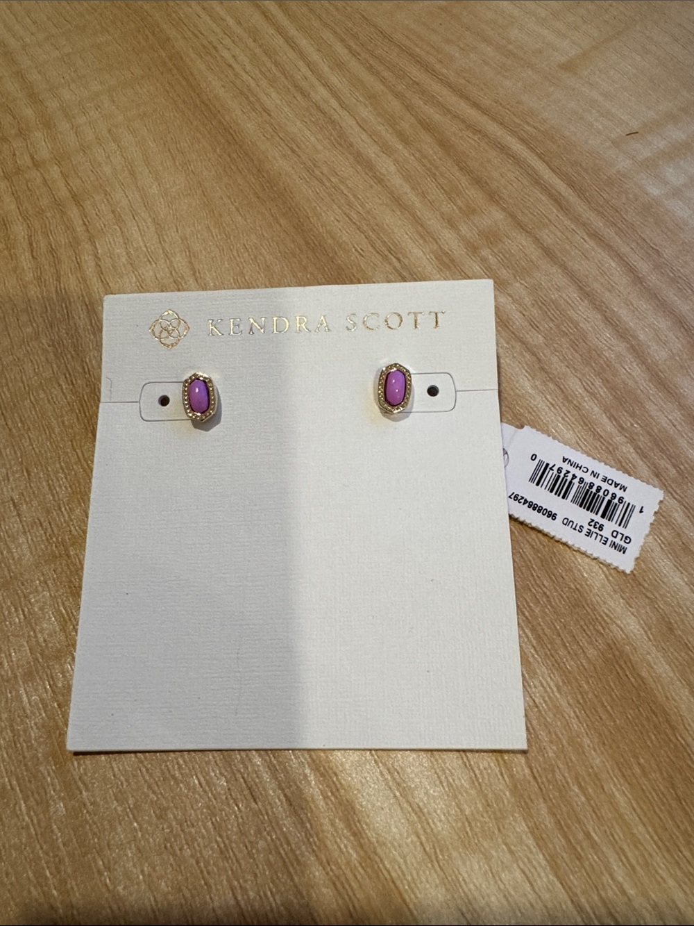 Kendra Scott Gold-Trim Lavender Mini Stud Earrings